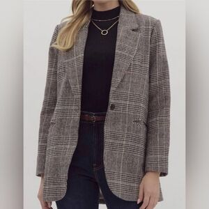 NWT Entro Tastefully Tartan Blazer